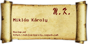 Miklós Károly névjegykártya