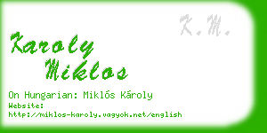karoly miklos business card