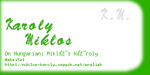 karoly miklos business card